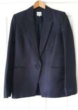 Reiss 'noble' Cotton/silk Single-breasted Jacket - Midnight Blue - Size S