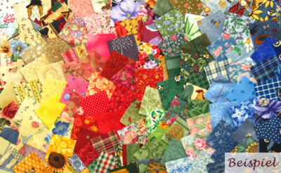 Aus meiner Restekiste: Stoffpakete Stoffzuschnitte Scraps 4x4 cm