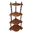 Multipurpose Use Wooden Side Corner Rack With 4 Shelves / Tier Corner Stand