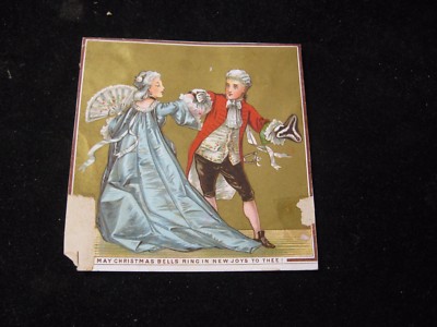 1800's De La Rue & Co. May Christmas Bells Ring Victorian Trade Card 