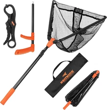 Pontus Fishing Net, Foldable & Lightweight Landing Net with Built in Length Scal