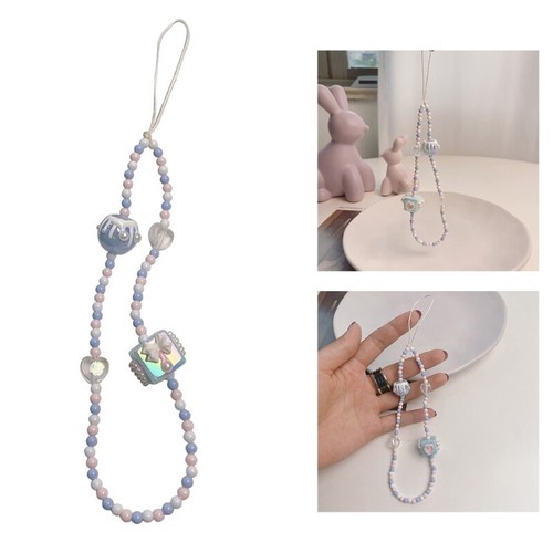 Phone Chain Strap Bracelet Pendant Handmade Cellphone Lanyard for Friend Family - Zdjęcie 2 z 8