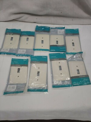 STYLE SELECTIONS ALMOND Stamped Single Toggle Wall Plate-829921-LOT OF 9