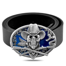 Popular Men Western Cowboy Mens Leather Belts Casual Jean Belt Metal Belt Buckle