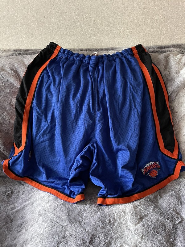 New York Knicks Game Worn Shorts Size 54 Adidas Authentic Blue NBA Away 2006/07
