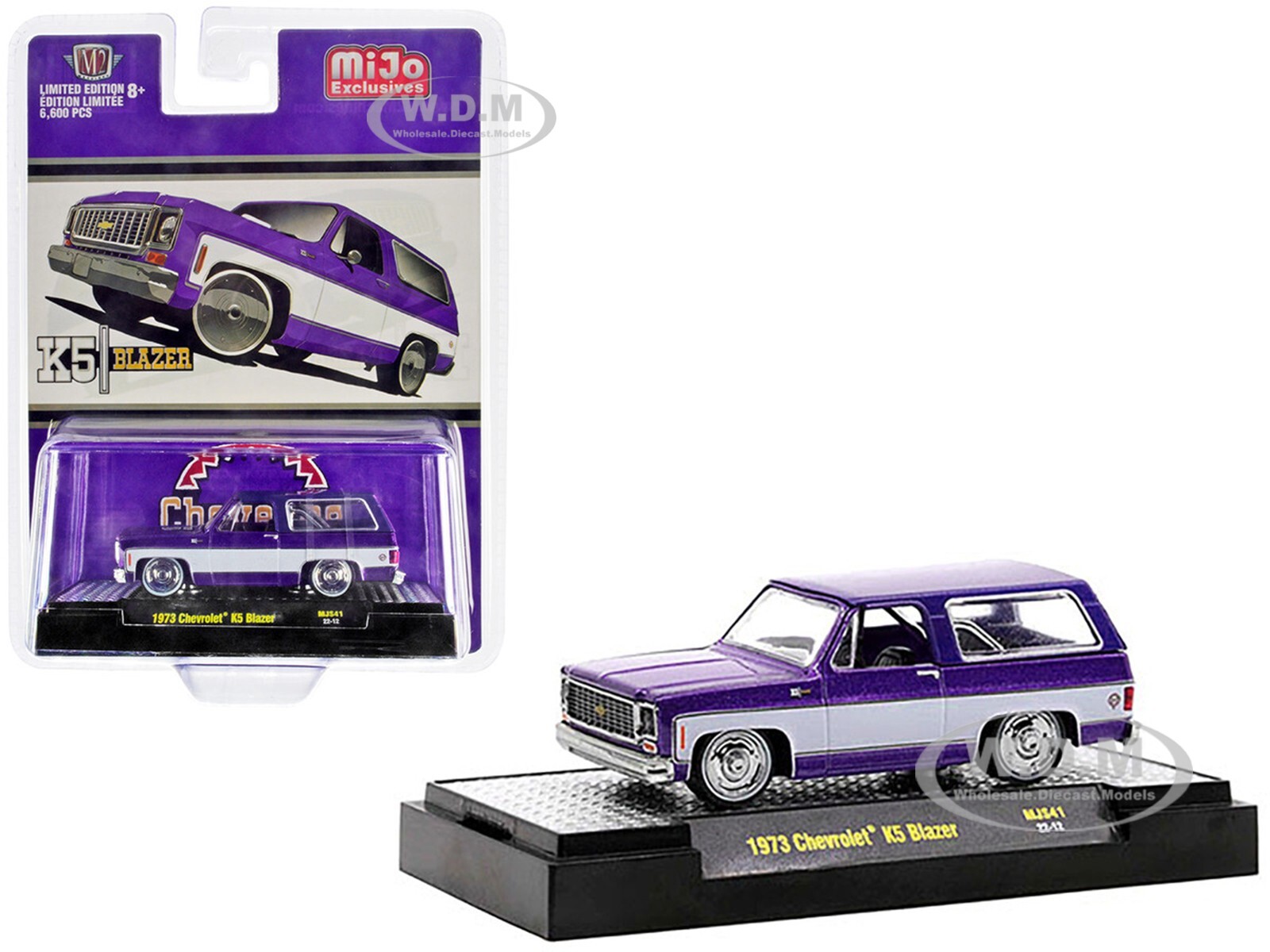 Box Dented 1973 CHEVROLET K5 BLAZER PURPLE & WHITE 1/64 DIECAST M2 31500-MJS41