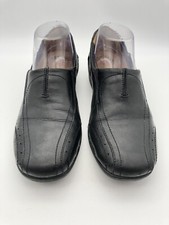 Unstructured Clarks 7.5 Black Leather Slip On Slip Resistant Comfort Loafers