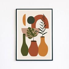 Plants Illustration Vases Minimalist Boho Flower 7x5 Wall Decor Art Print 