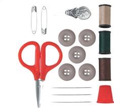 Mini Sewing Repair Kit Coyote MOLLE Pouch w/ Buttons Threads Needles & More!