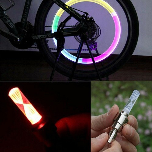 4 Pcs LED Bouchon De Valve D'ampoule Roue Vélo Lumières Colorées