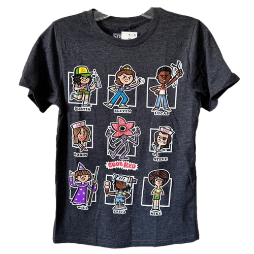 New Girl’s Stranger Things Charcoal Grey Graphic Tee size Medium
