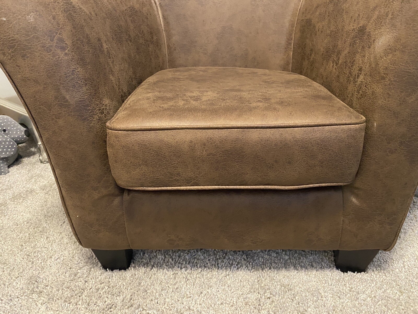 Two Faux Leather Tub Chairs eBay