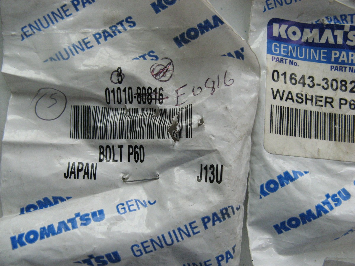 KOMATSU 01643-30623 01010-80625 01643-30823 01010-E0816