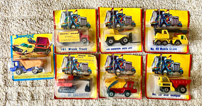 Vintage Matchbox Lot Of 7 On Cut Cards. Cards Little Rough, See All Photos