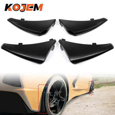 For Chevy Corvette C8 20-25 XL Extended Black Front Rear Splash Guard Mud Flaps