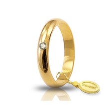 Anneau de Mariage Unoaerre Classique 5 Grammes or Jaune 18 KT avec Diamant 0,04
