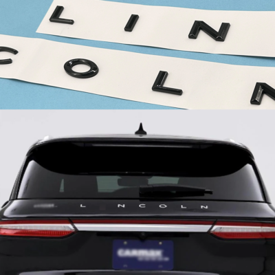 Lincoln emblem Glossy Black letters badge decal For Navigator