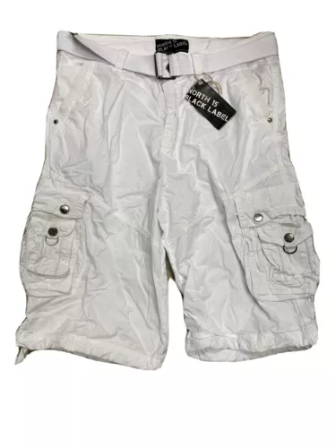 Mens STEINTEX CARGO SHORTS WHITE LAVA WASH MMA 32 34 36 38 40 42 44 BLACK LABEL