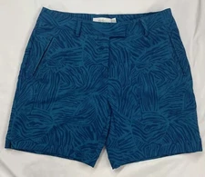 Lady Hagen Size 2 Chino Golf Shorts Blue Zebra Print Casual Paradise Found