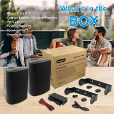 Herdio 6.5" 400W Bluetooth Outdoor Wall Mount Speakers Waterproof for Patio Home