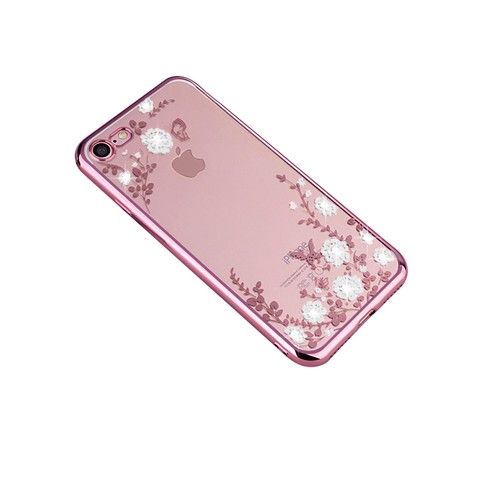 Diamant TPU Blumen Schutzhülle iPhone 8 / 7 Silikon Case Cover Hülle Tasche Etui - Picture 4 of 8