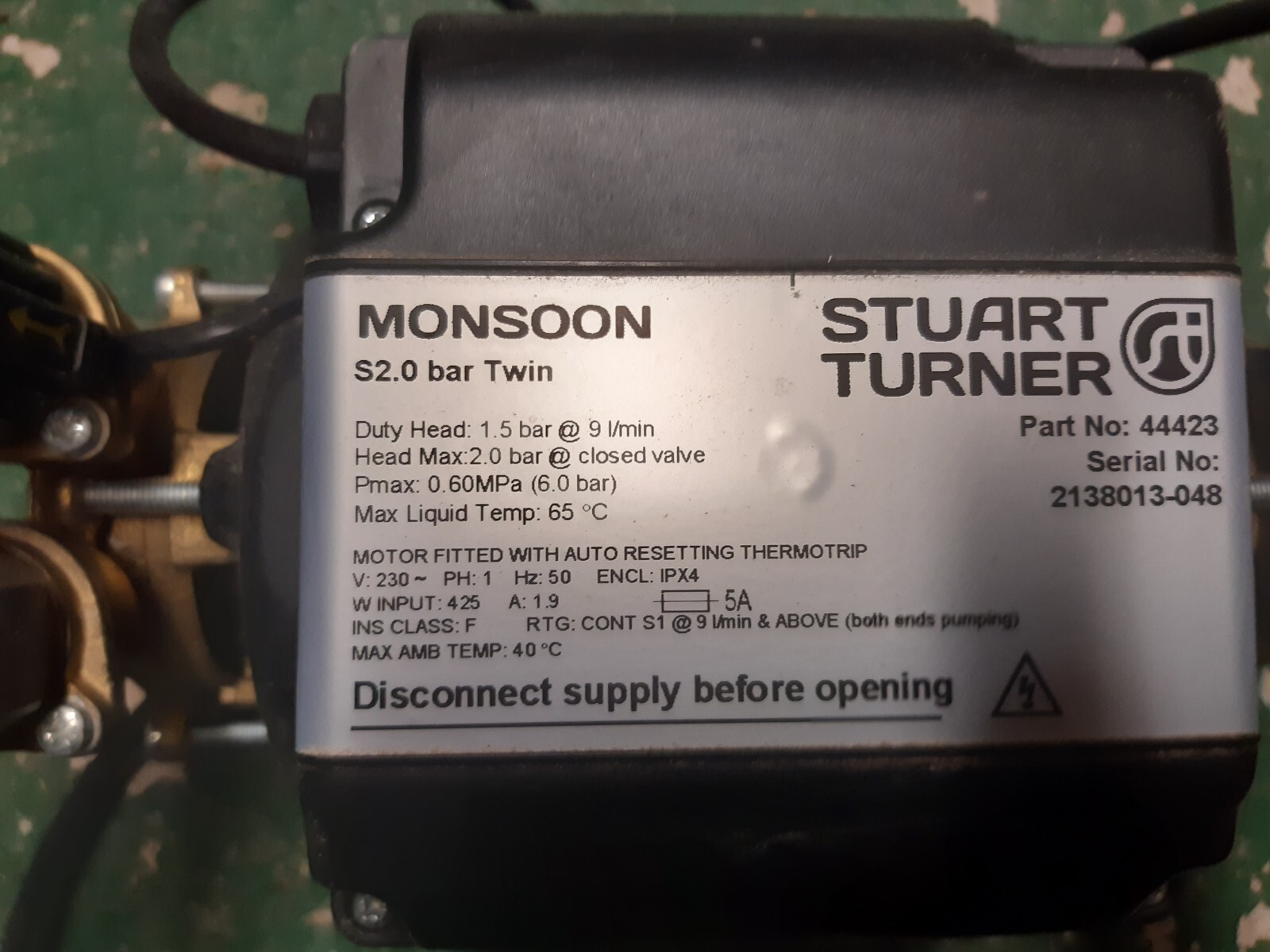 electric shower pump, Stuart Turner, 2 bar eBay