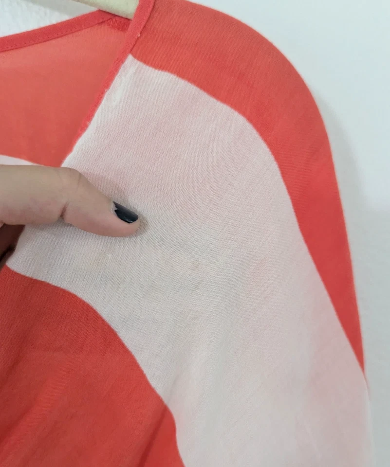 VIX Paula Hermanny Corbata a Rayas Frontal Natación Cubre Rosa Coral Blanco Pequeña S Foto 4 de 4