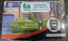 NEW Compact Solar ULTRASONIC ANIMAL REPELLENT Skunk Deer Raccoon etc