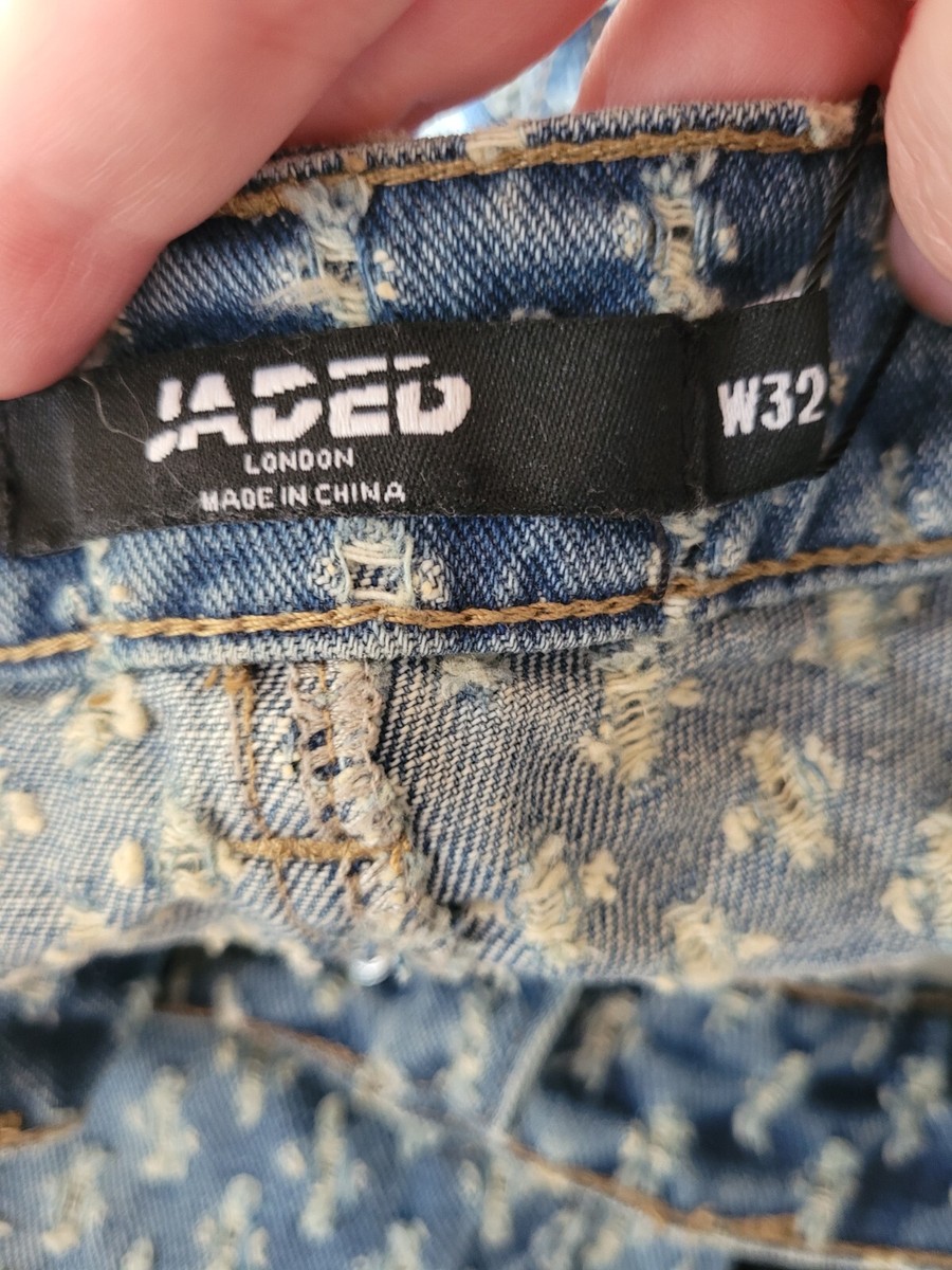New JADED LONDON W32 Blue Distressed Pull Texture Skate New JADED LONDON W32 Blue Distressed Pull Texture Skate