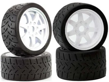 Powerhobby 1/8 Gripper Front Rear 42/54/100 Belted Tires White (4) Arrma Felony