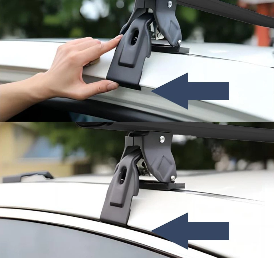 BARRE PER AUTO  DA TETTO LISCIO PORTAPACCHI UNIVERSALI IN ALLUMINIO LS22 130 CM - Immagine 4 di 4