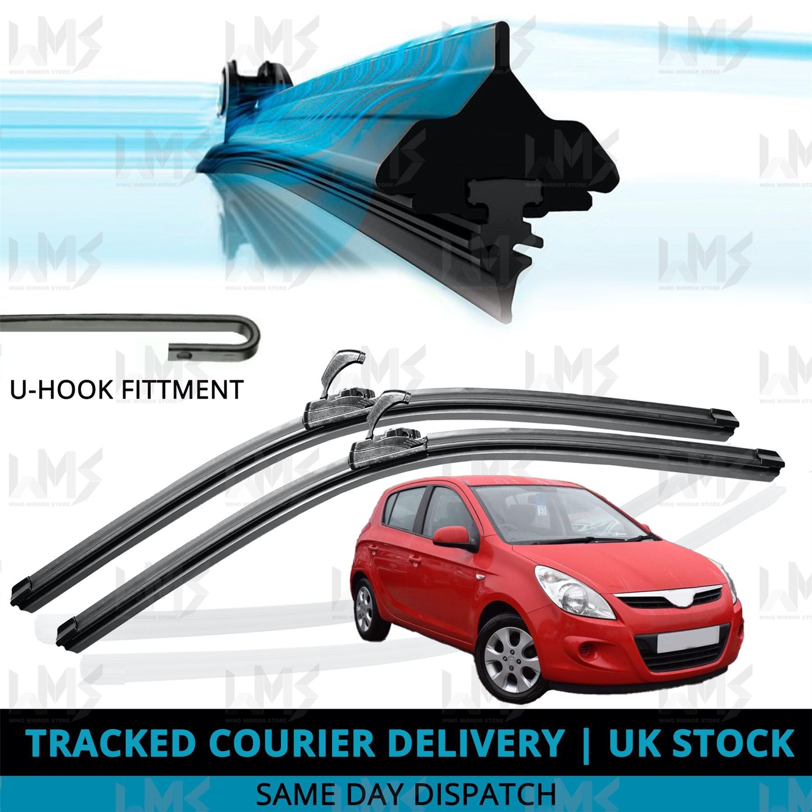 For Hyundai i20 20082014 Front Windscreen 24" 16" Flat Aero Wiper