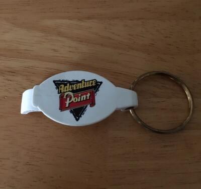 Vintage Keychain POINT BEER Adventure Bottle Tab Opener Key Ring Fob By Evans
