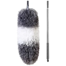 Microfiber Feather Duster w/ 100 Inch Telescoping Handle for Ceiling Fan Blinds
