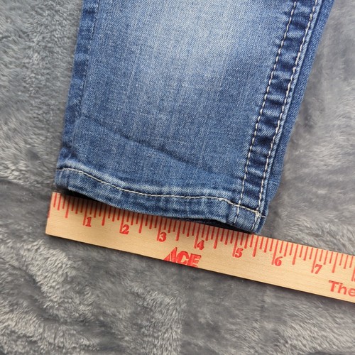 Miss Me Youth Girls Size 10 Faded Rhinestones Cuffed Capri Denim Jeans - Picture 11 of 15