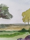 One of a Kind Original Watercolor Bucolic French Countryside Signed Fine Art — photo 2