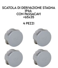 SCATOLE DI DERIVAZIONE TONDA 65'x35' STAGNE IP44 CONFEZIONE DA 4 PEZZI