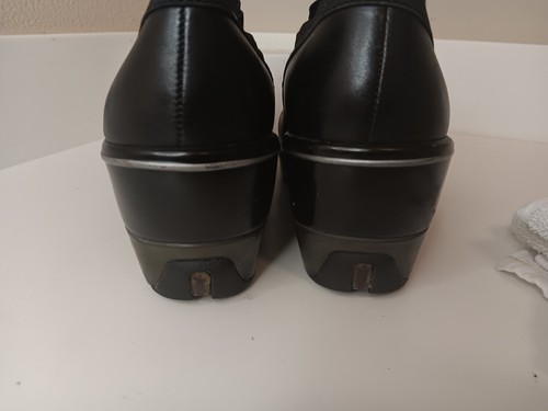Jambu Shoes Womens 10 M Cali Classic Slip On Wedge Clogs Black Leather Casual - Picture 12 of 12