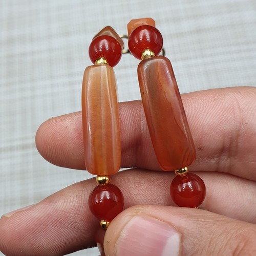 Stunning Authentic Antiuqe Carnelian Agate Beads Necklace From Africa Mali - Picture 13 of 21