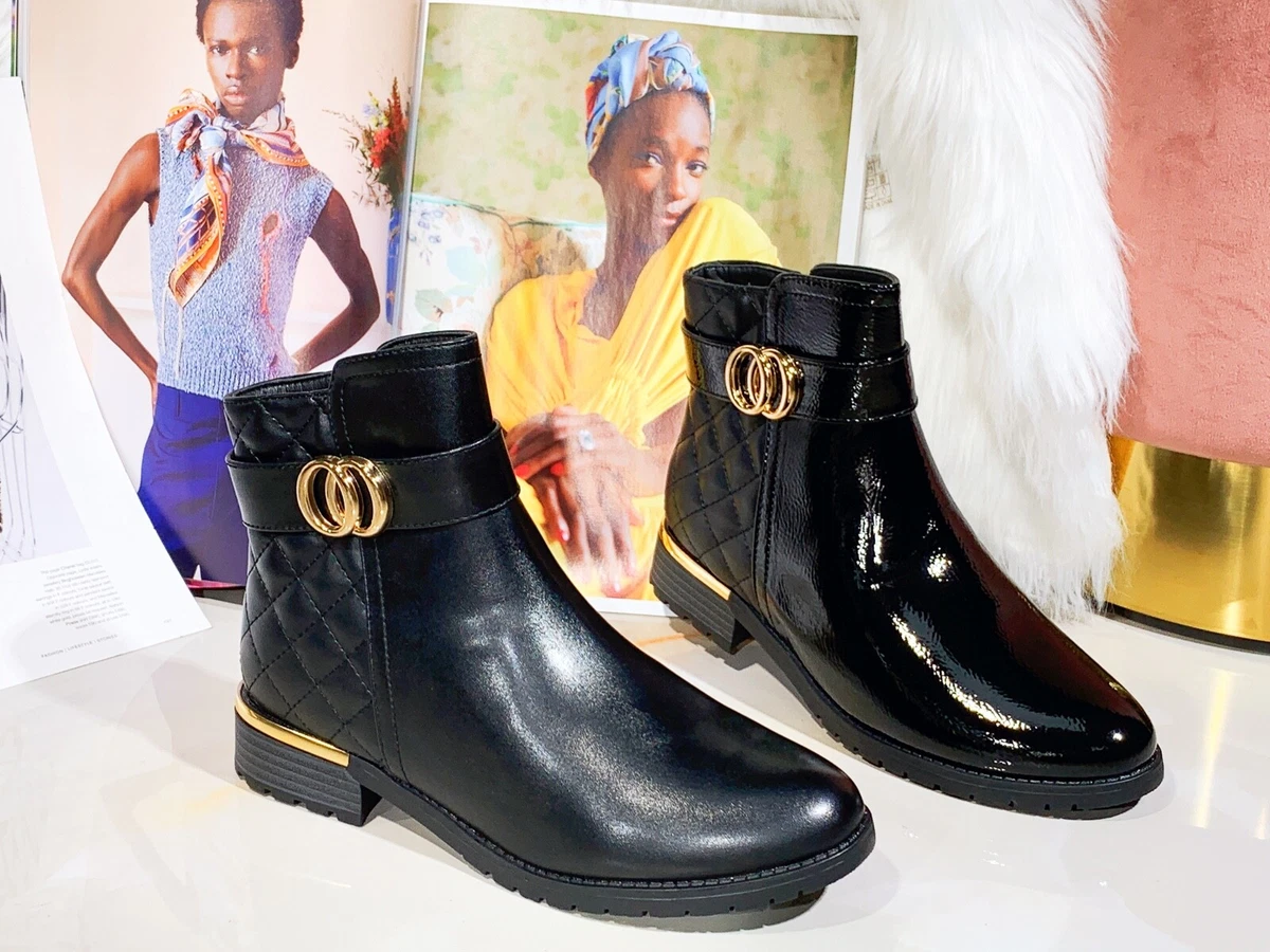 Gold clearance buckle boots
