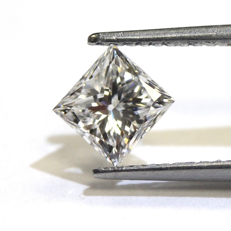 GIA certified loose 1ct SI1 F princess cut diamond vintage Natural square