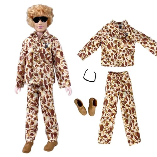 Camouflage Army Soldier 1/6 Doll Clothes For Ken Boy Doll Coat Trousers Pants - Picture 9 of 28