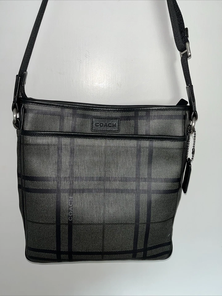 COACH F71061 Tattersall PVC Tech Messenger/Crossbody Unisex Bag Work Play Preppy - Image 2 of 4