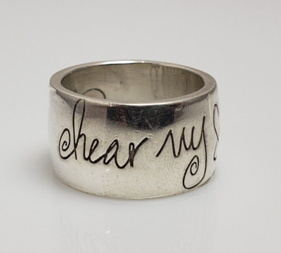 Shawn Killinger Sterling Silver Hear My Soul Speak Wide Band Ring Size 6.5
