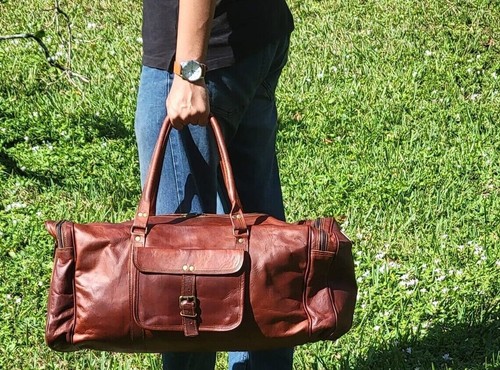 Sac De Week-end En Cuir Rowallan Of Scotland – Homme – Cognac – 50 Cm – Neuf