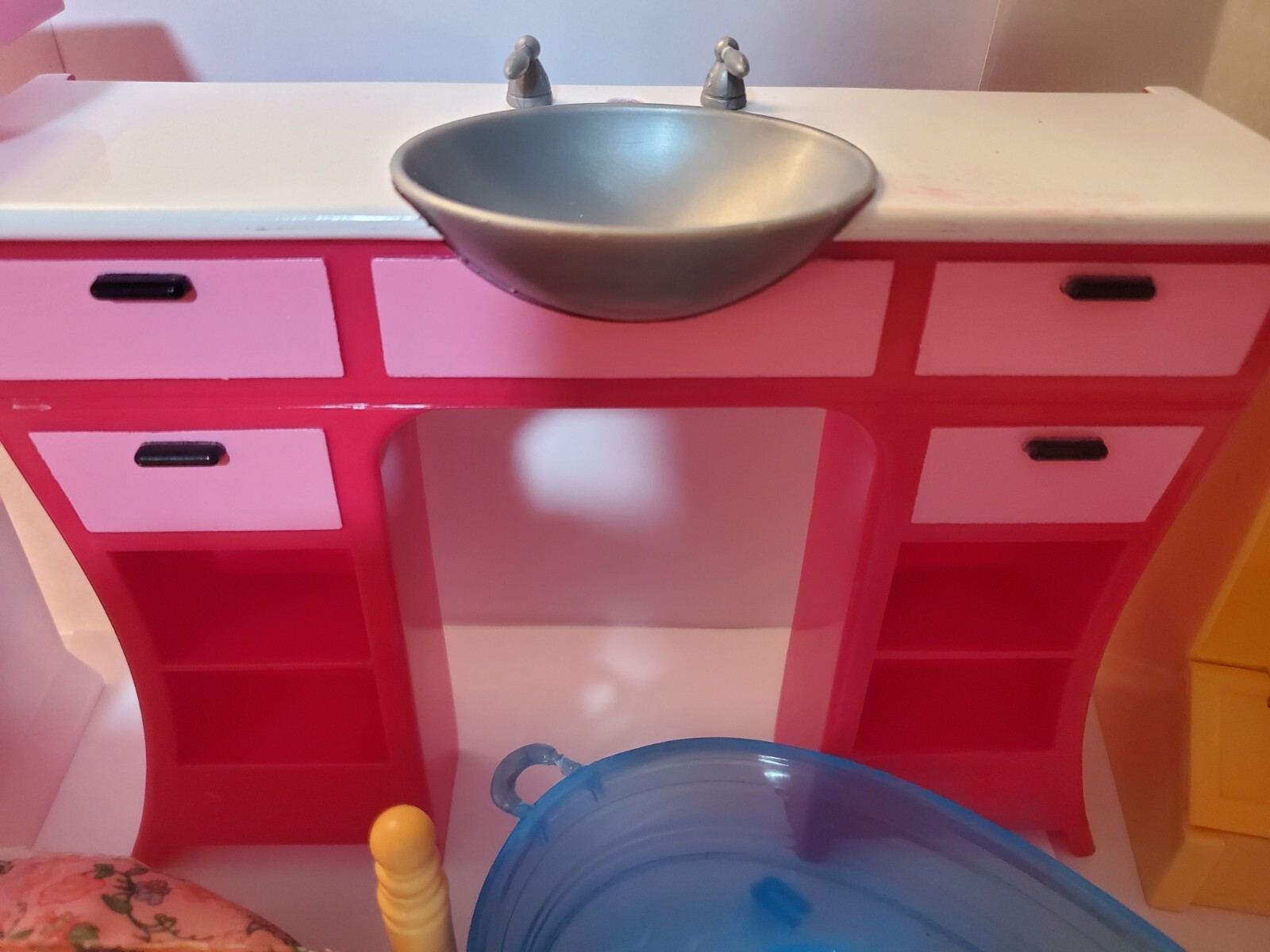 9 Piece Barbie Furniture Lot Vintage Modern Mix Oven Bed Sink Stool