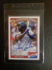 Joe Carter 2021 Topps Archives 1991 Bazooka Shining Star Auto Card # 91BZA-JCA