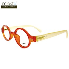  2 PAIRS MIASTO CIAO ITALY SMALL ROUND OAVL READER READING GLASSES 1.50 ORANGE