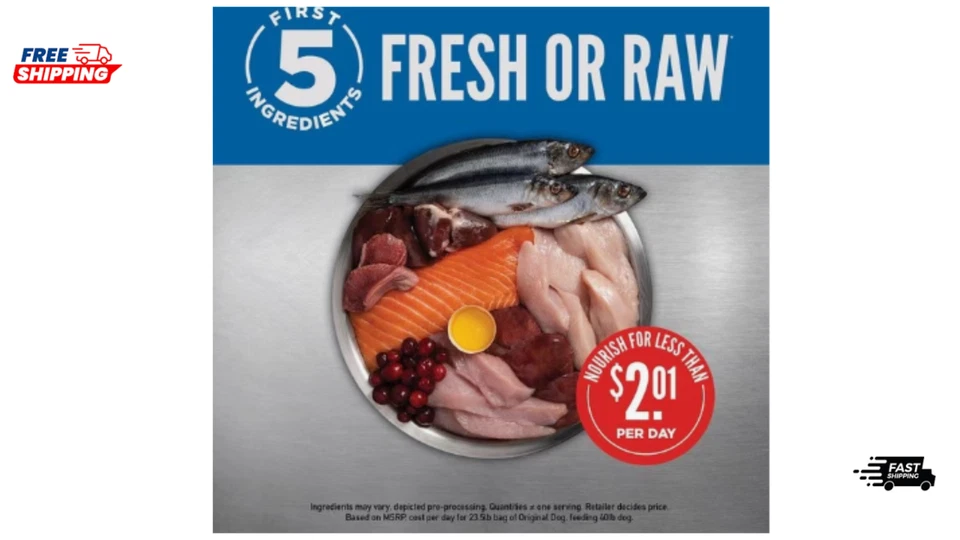 ORIJEN Grain Free High Protein Fresh & Raw Animal Ingredients Dry Dod food 23.5 - Image 4 of 4