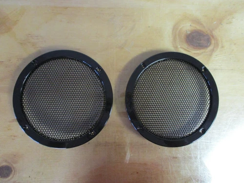 2 PIECE 6.5" BILLET ALUMINUM BLACK POWDER COAT SPEAKER GRILLS 14+ TOUR-PAK 6 1/2